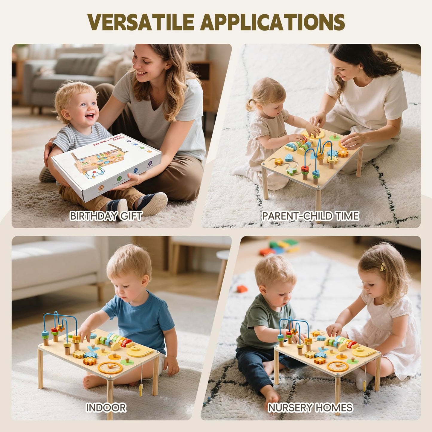 8-in-1 Montessori Activity Table – Macaron Colors & Fine Motor Skills
