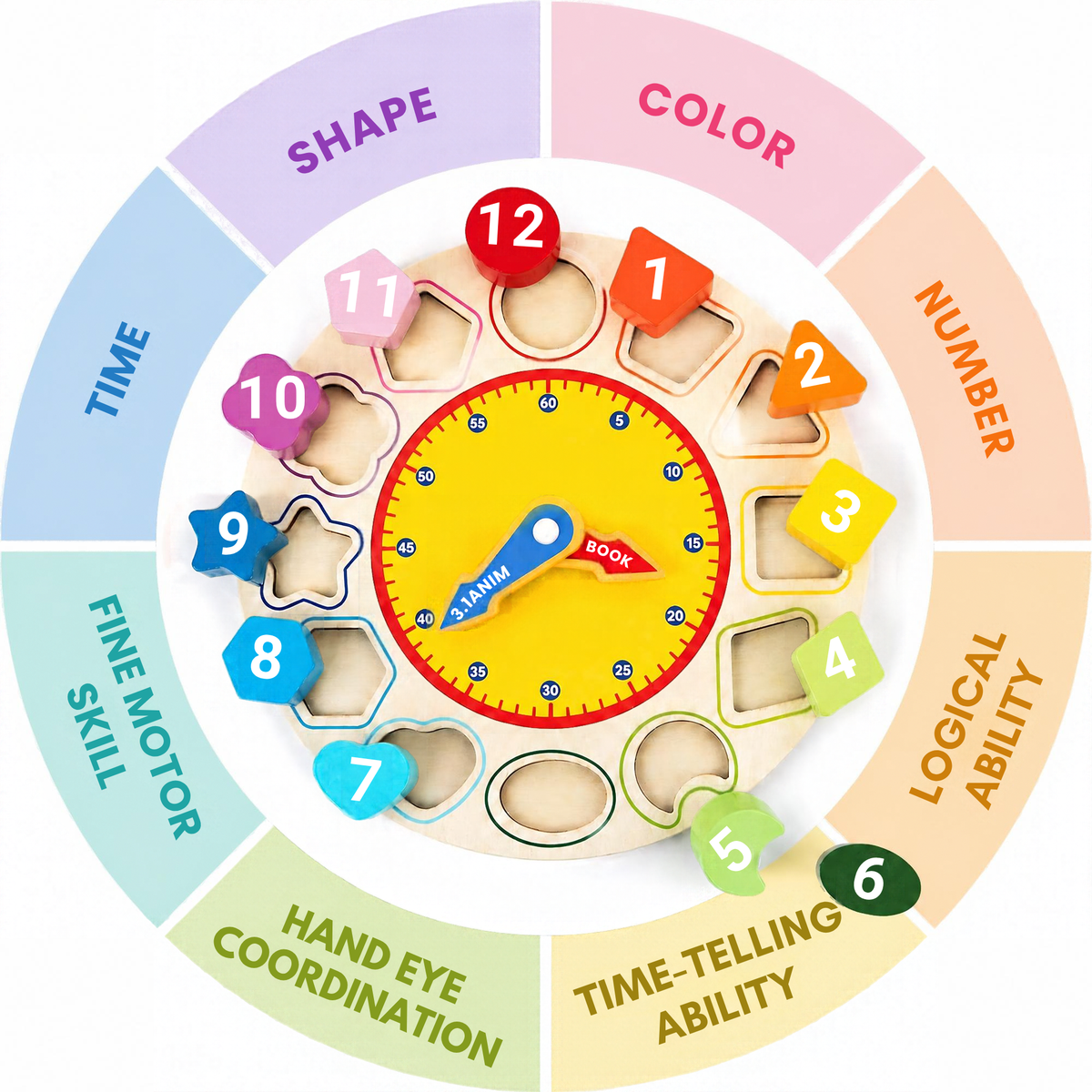 Tumble & Twig's Wooden Learning Clock