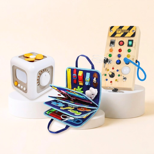 Busy board vs. busy cube vs. activity table: which one fits your toddler's age