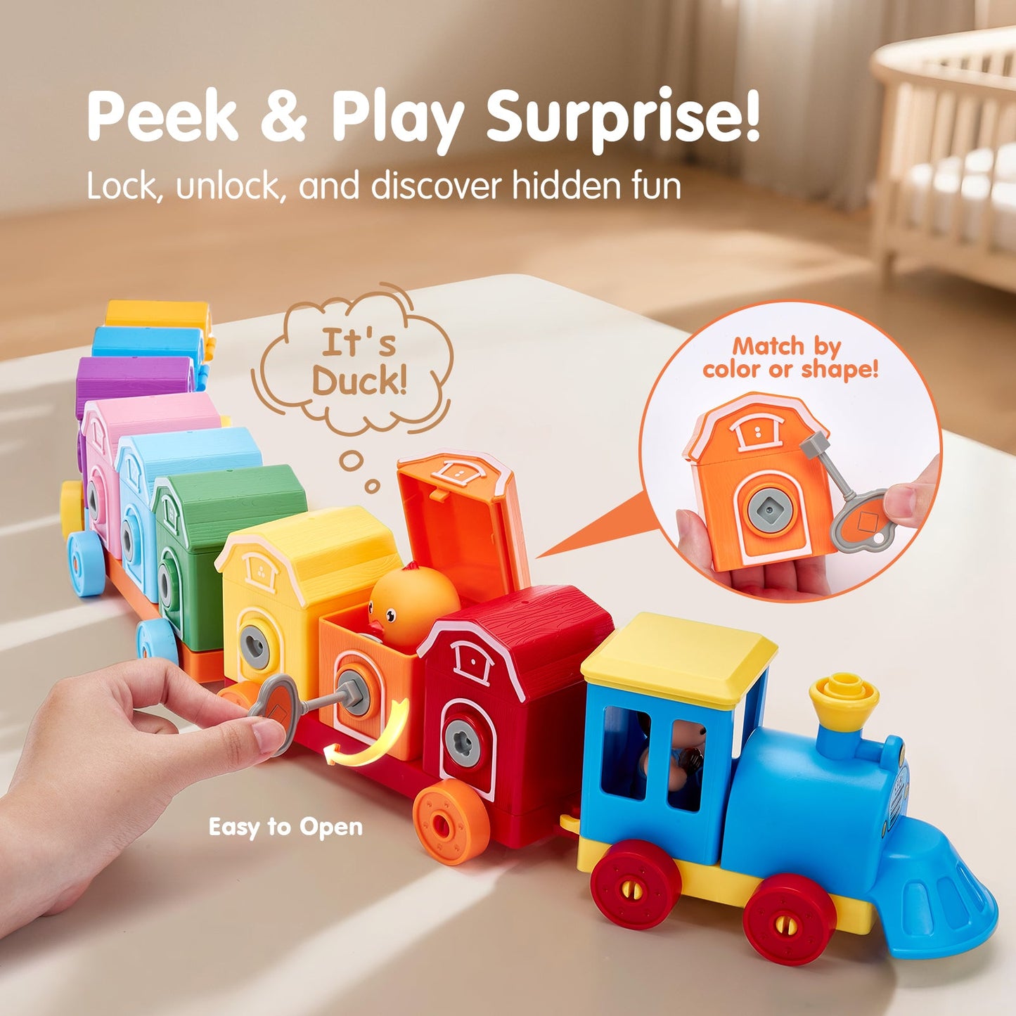 Montessori Train Set with Farm Animals