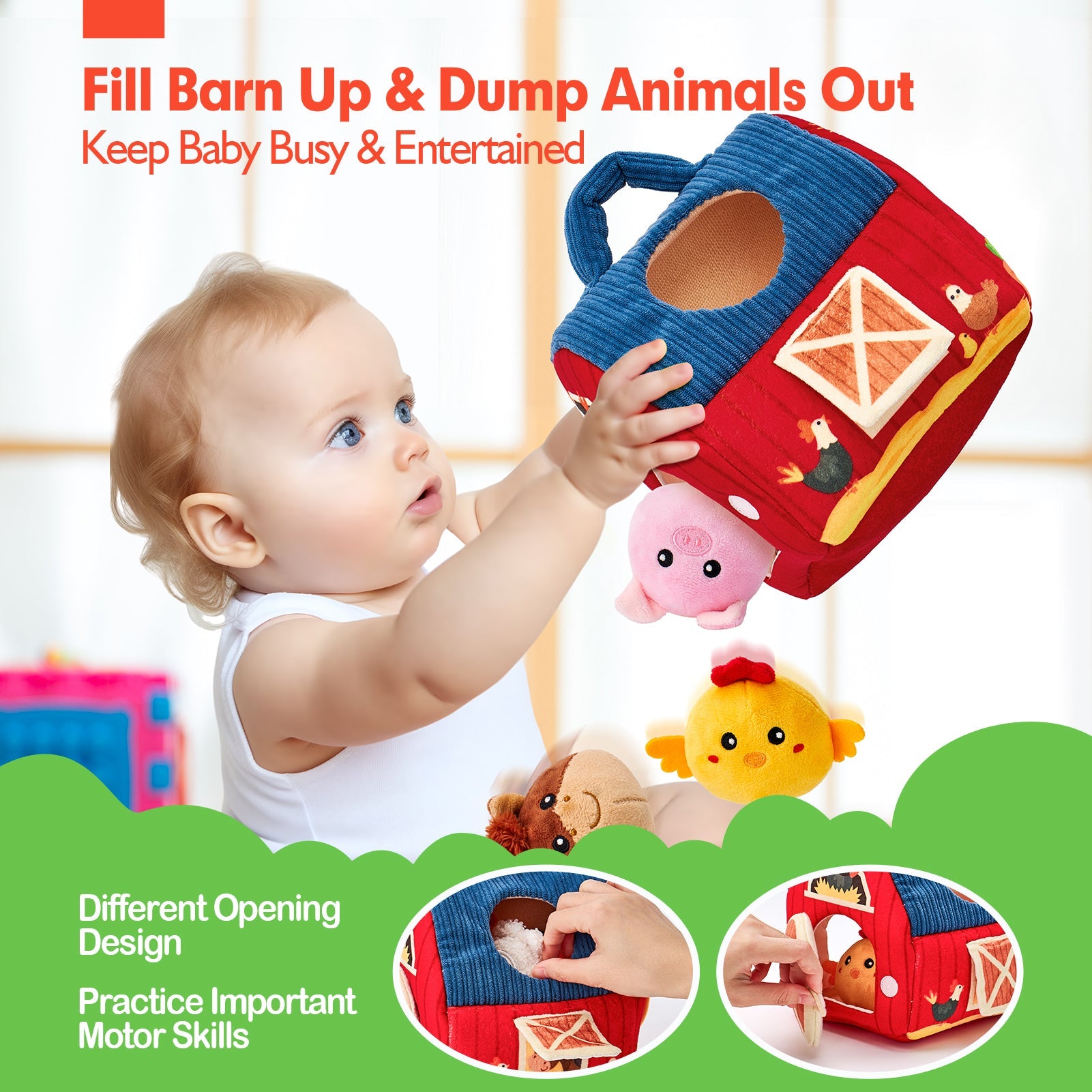 Montessori Farm Animal Soft Toy Set for Babies | 6–12 Months