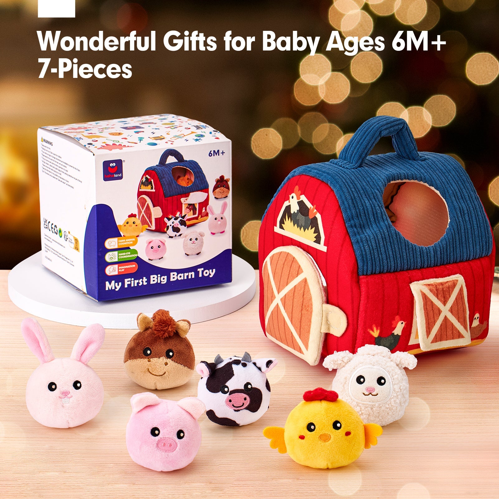 Montessori Farm Animal Soft Toy Set for Babies | 6–12 Months