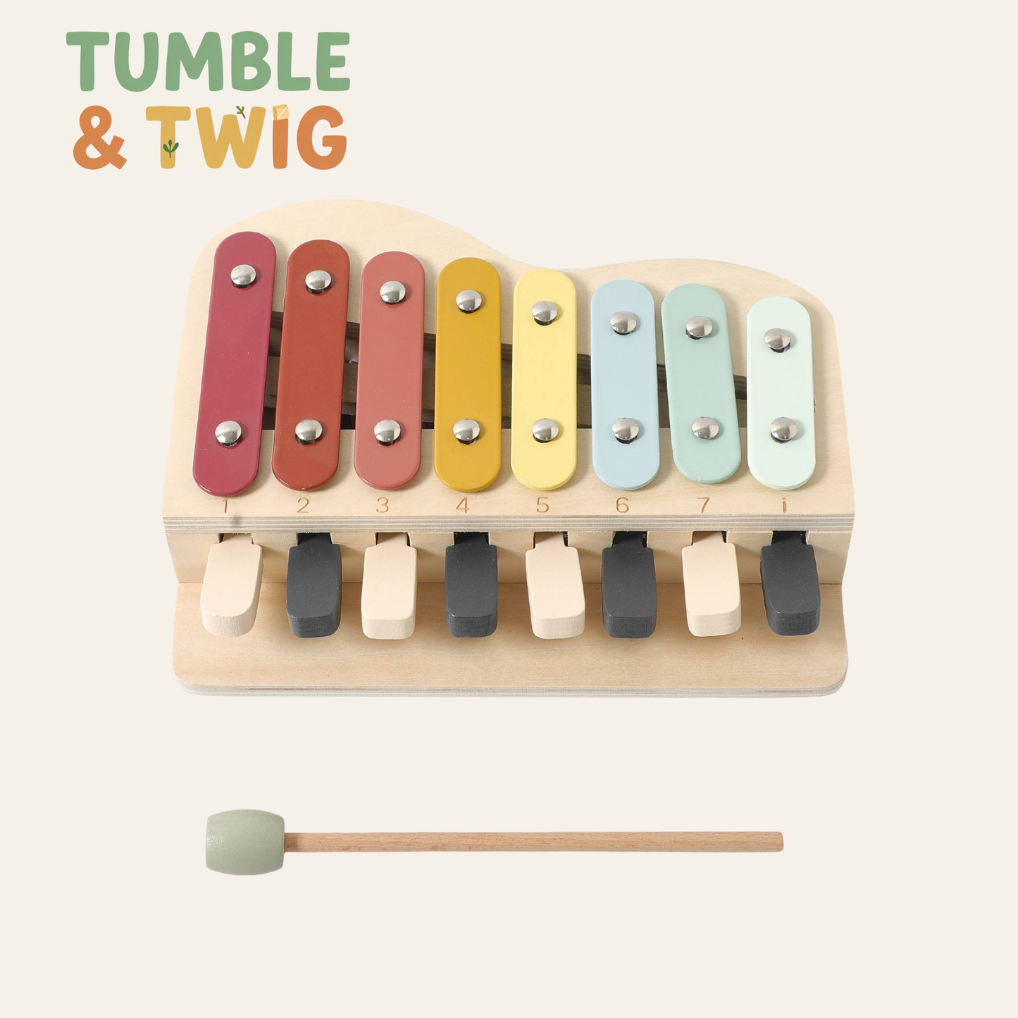 2-in-1 Wooden Xylophone & Piano