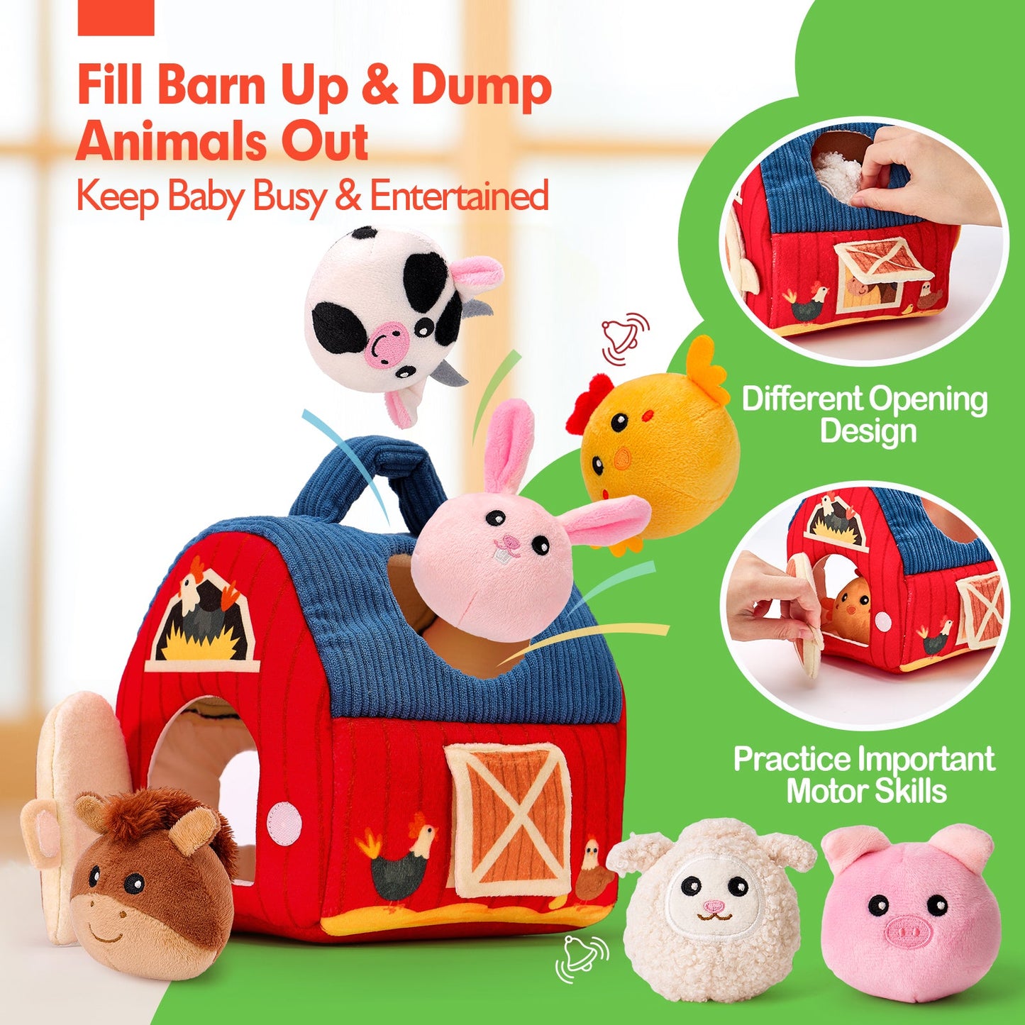 Montessori Farm Animal Soft Toy Set for Babies | 6–12 Months