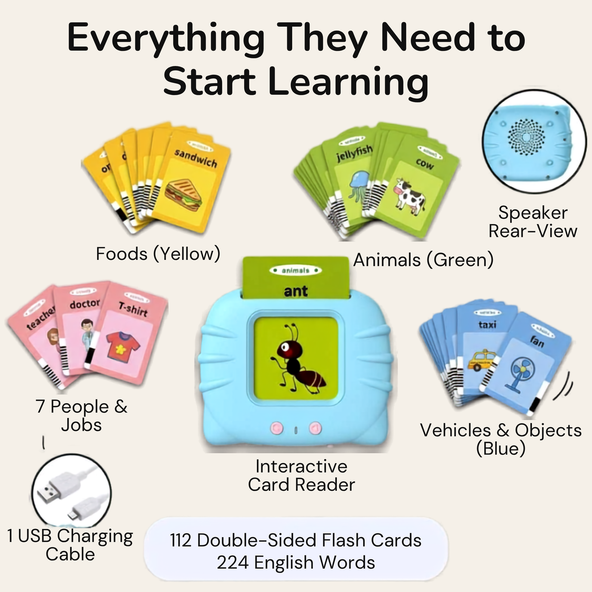 Montessori Talking Flashcards with Audio Pen