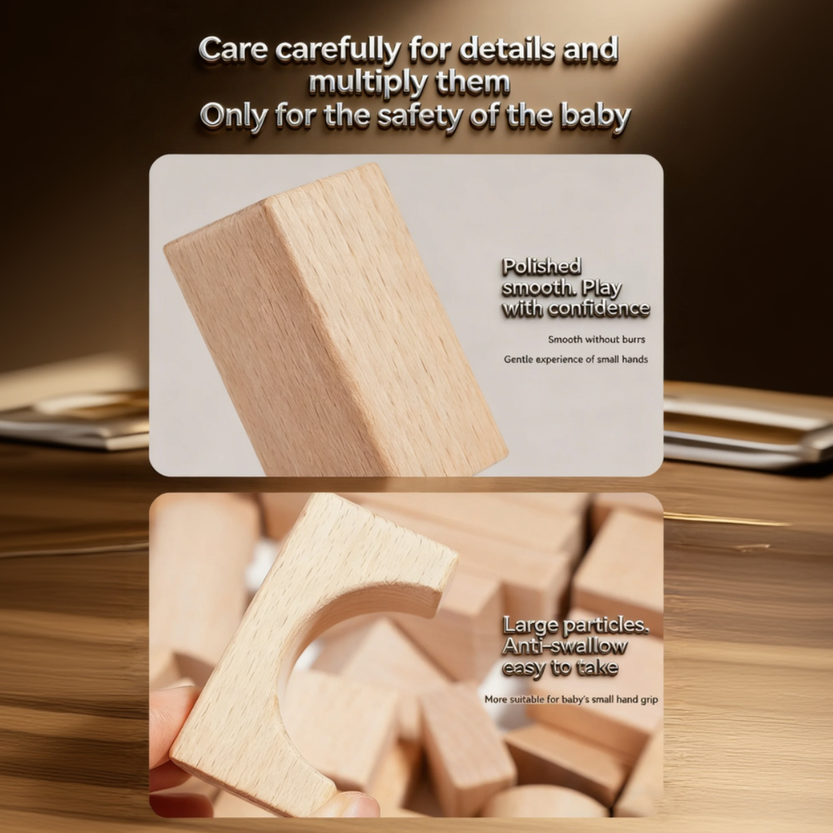 100-Piece Wooden Building Blocks Set for Creative Play