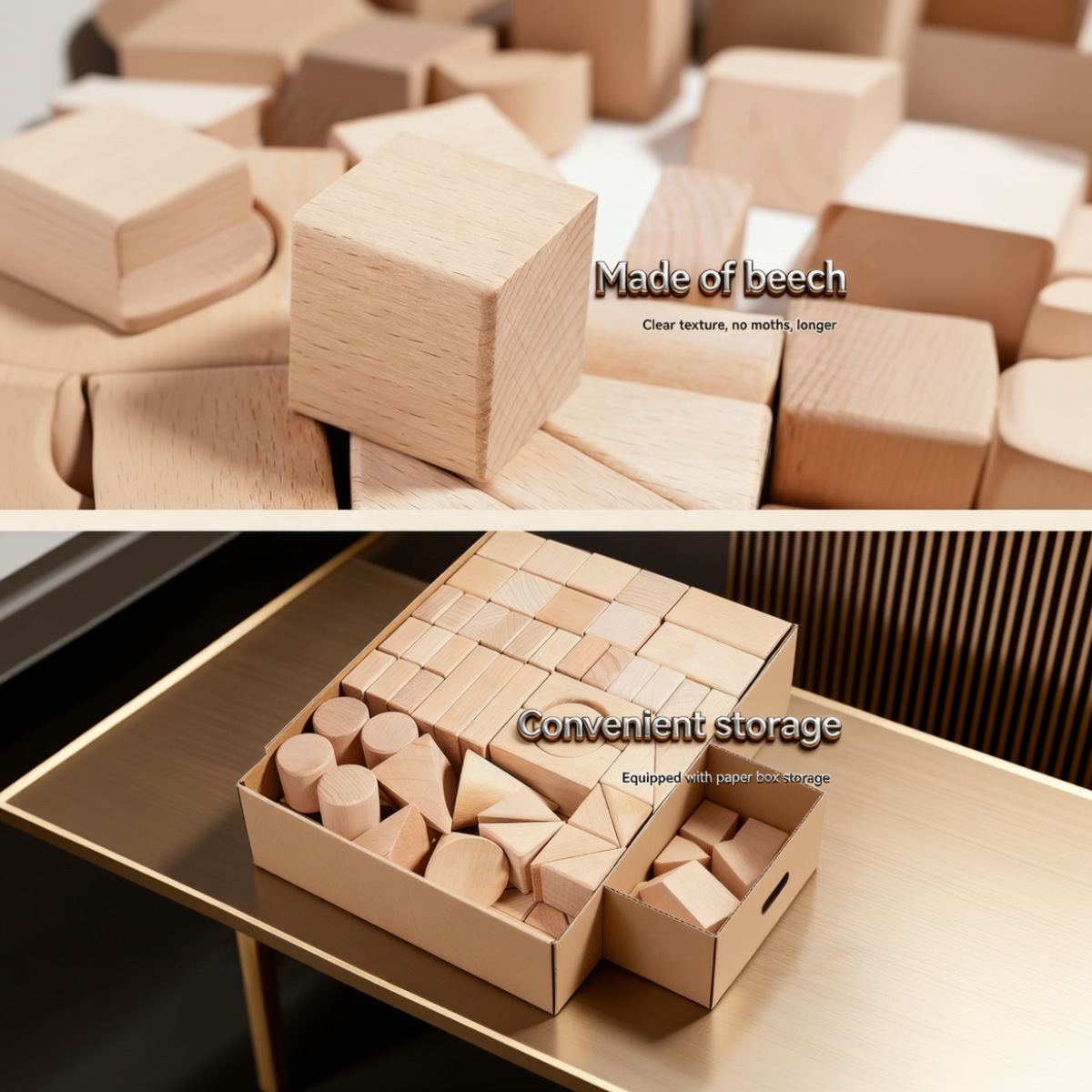 100-Piece Wooden Building Blocks Set for Creative Play