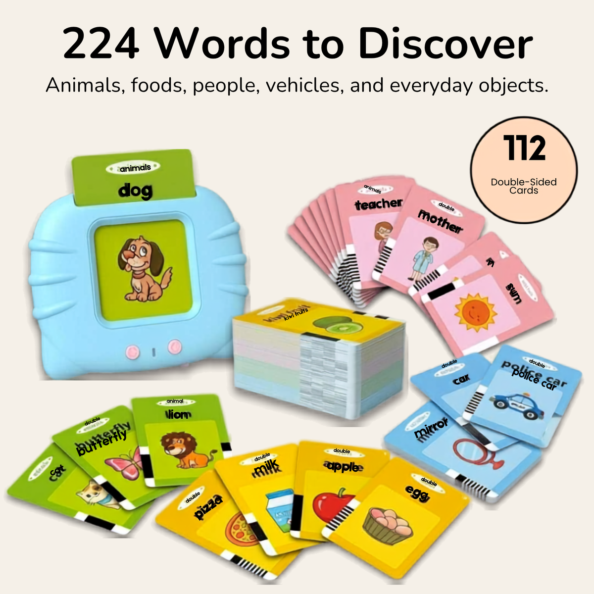 Montessori Talking Flashcards with Audio Pen