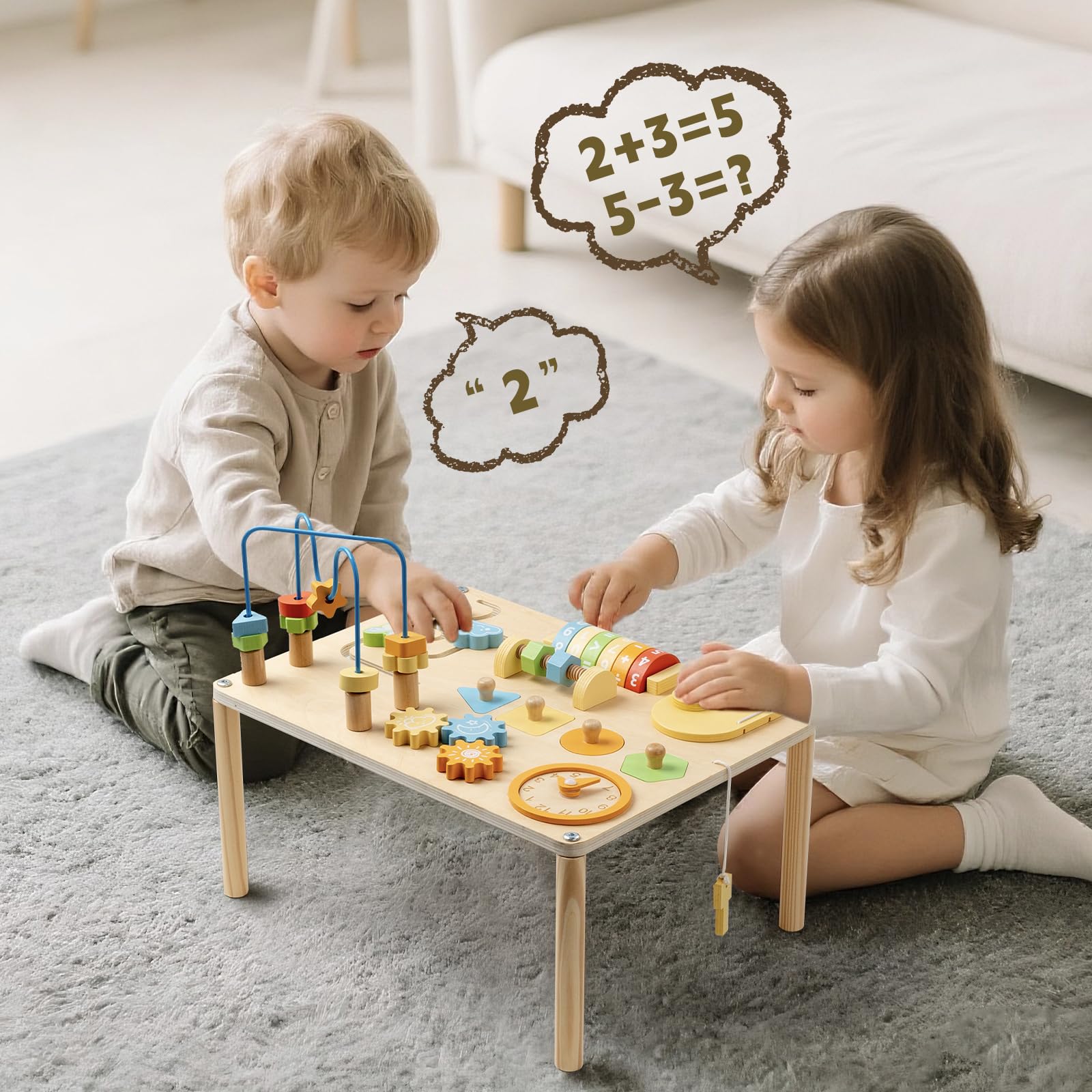 8-in-1 Montessori Activity Table – Macaron Colors & Fine Motor Skills