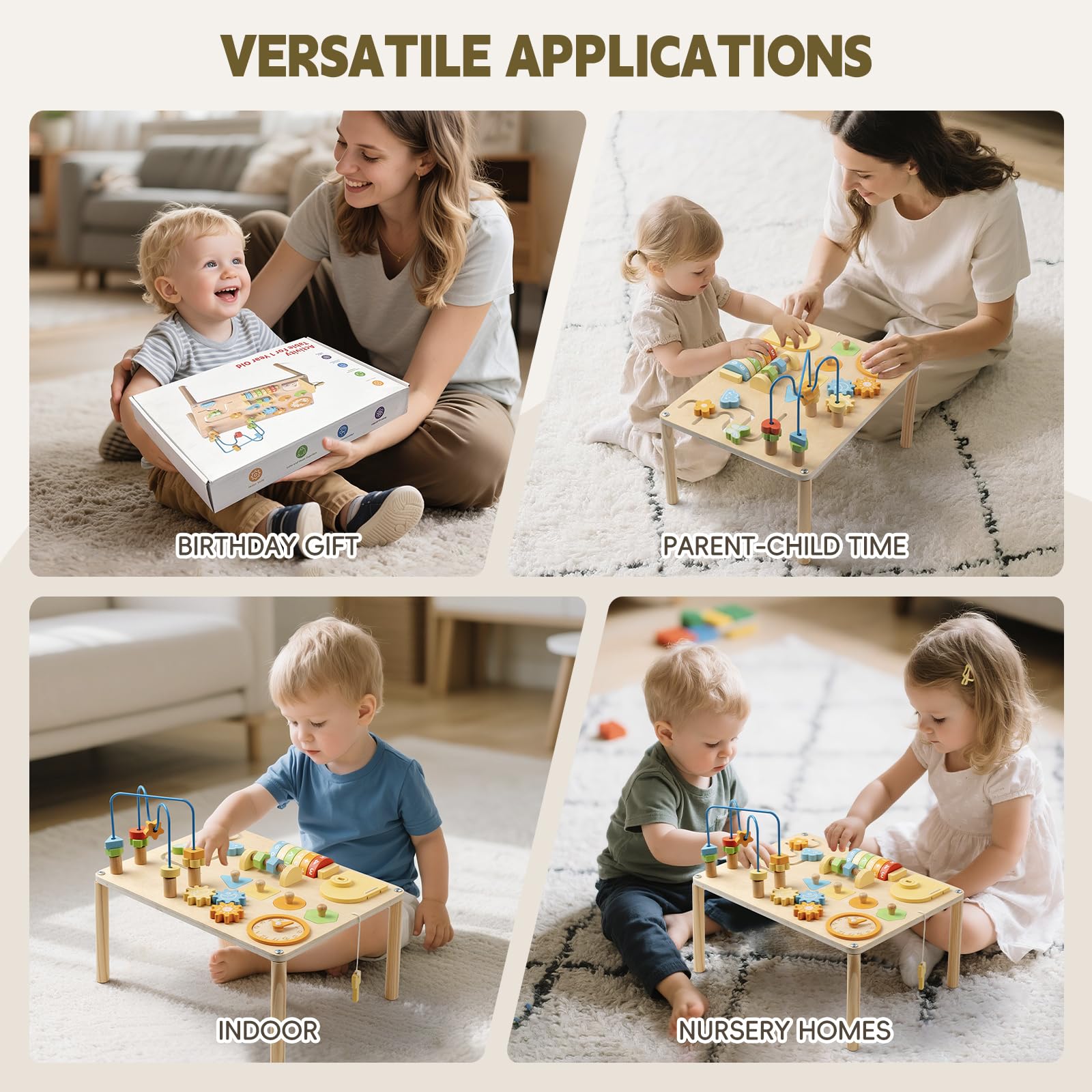 8-in-1 Montessori Activity Table – Macaron Colors & Fine Motor Skills
