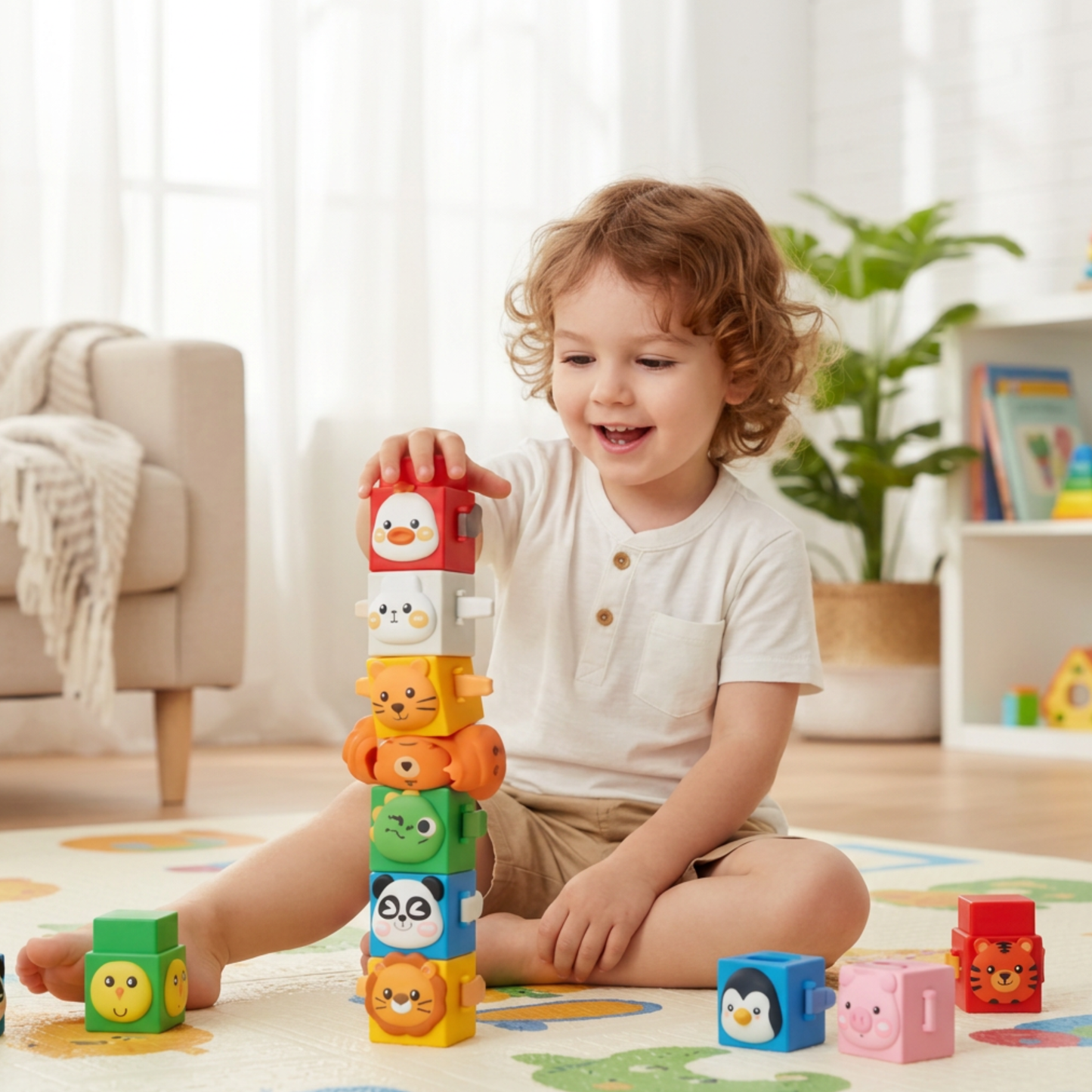 Animal Stacking Blocks with Pop-Out Surprises
