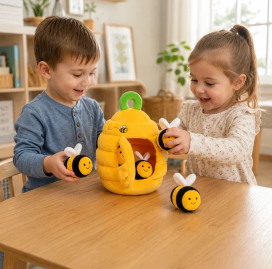 Fluffy Beehive Activity Toy for Little Explorers