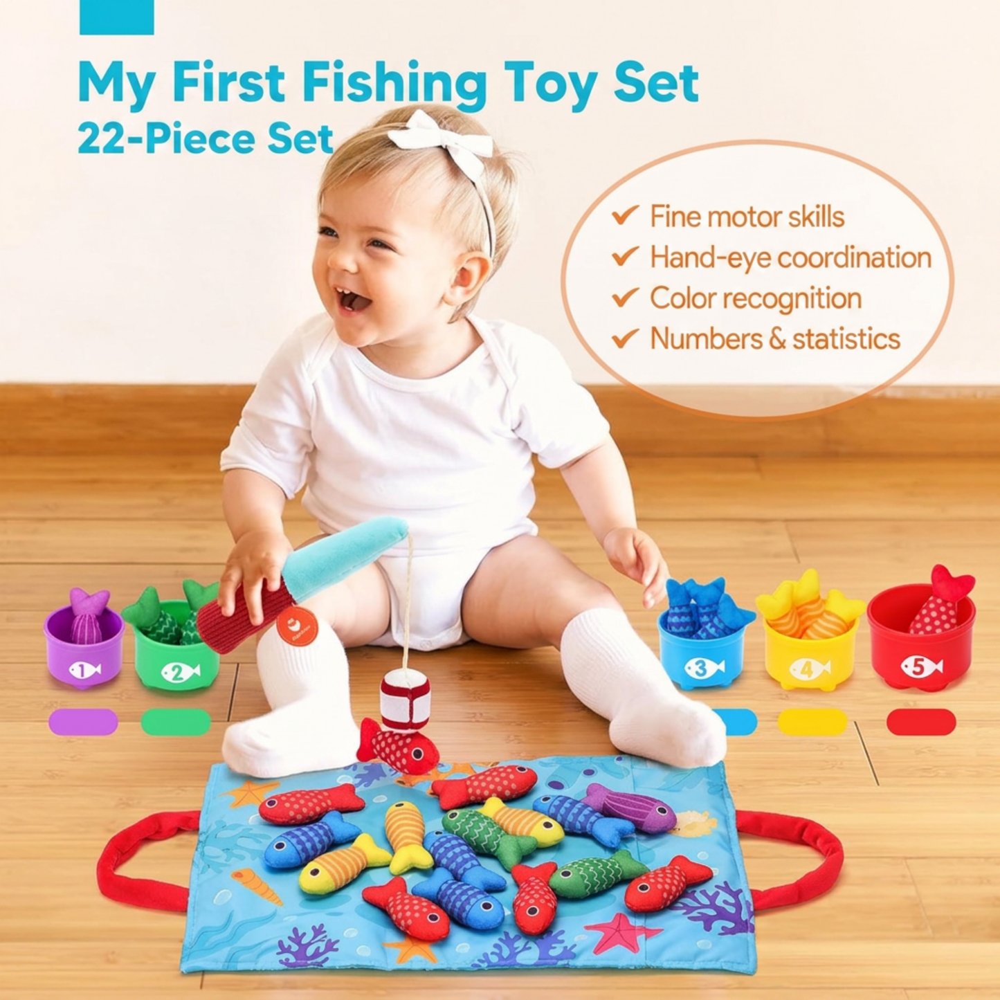 Montessori Fishing Game for Toddlers – Colour & Number Learning Set