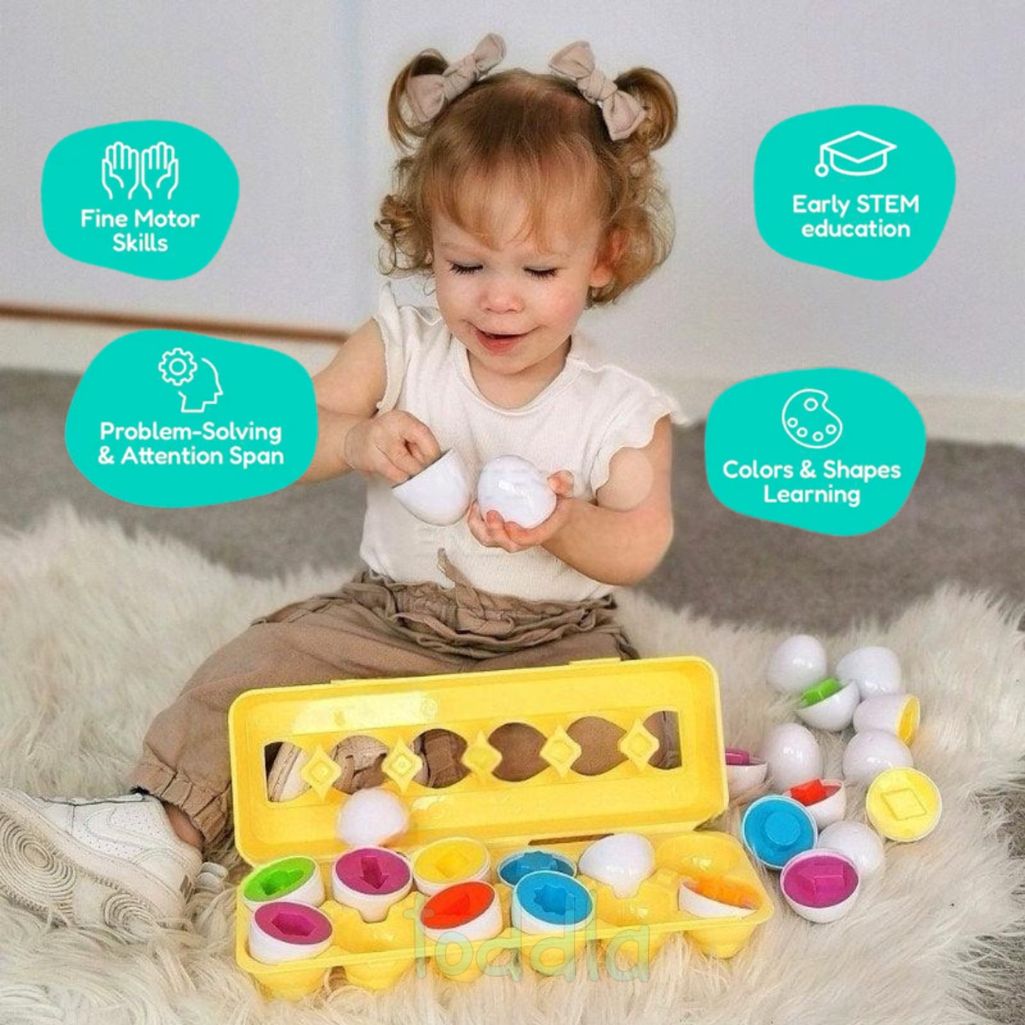 Montessori Geometric Eggs Shape Sorting Toy