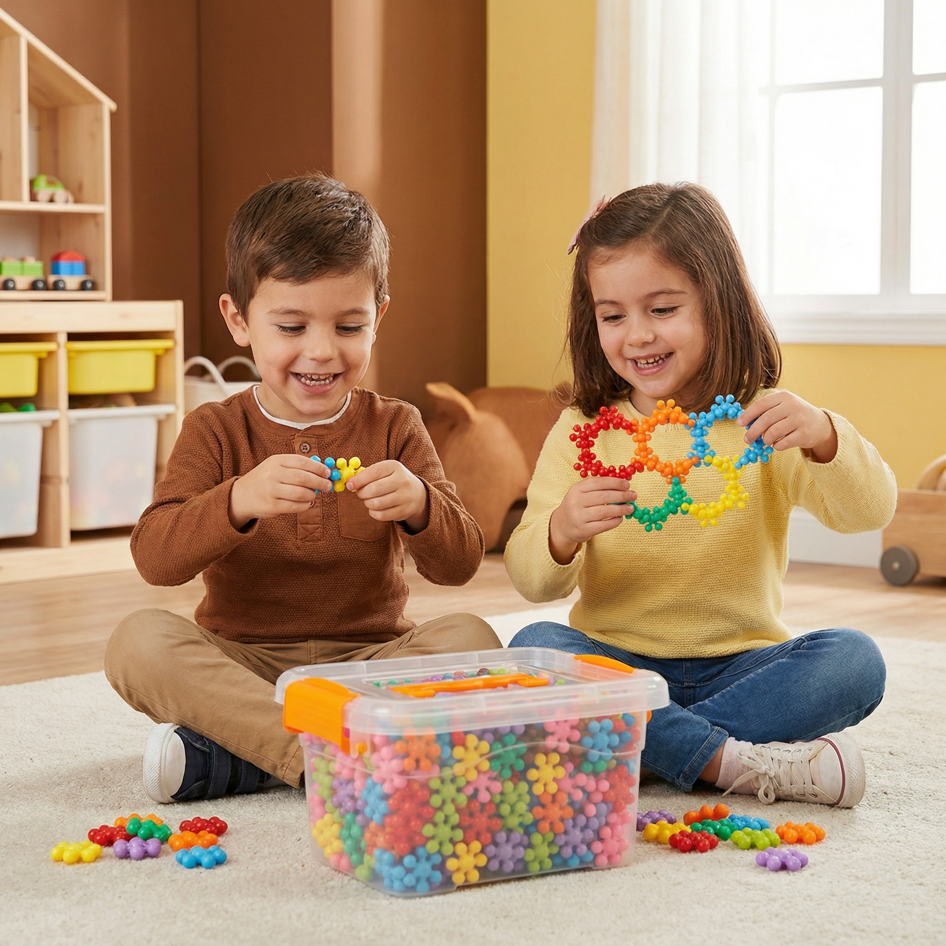Snowflake Building Blocks for Kids | 3D Creative Puzzle Toy for Fine Motor Skills & Early Learning