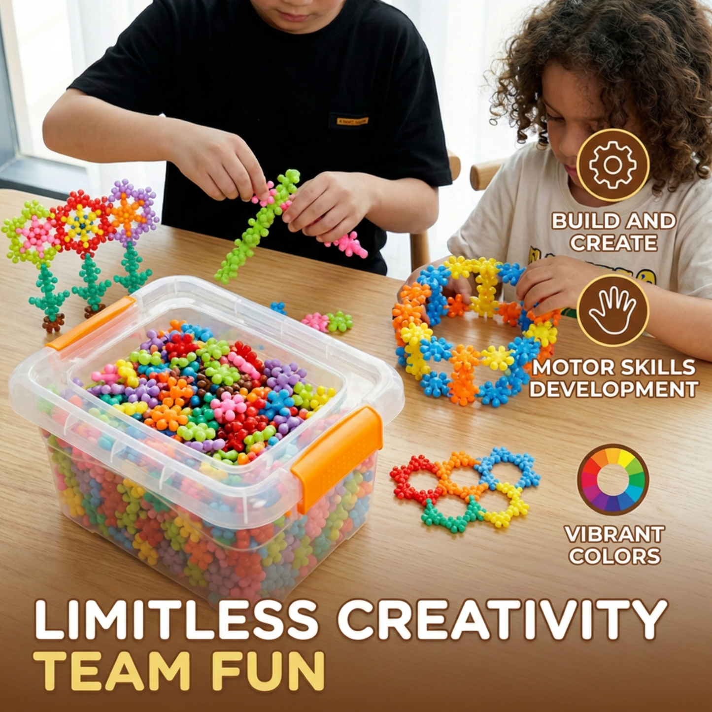 Montessori Snowflake Building Blocks