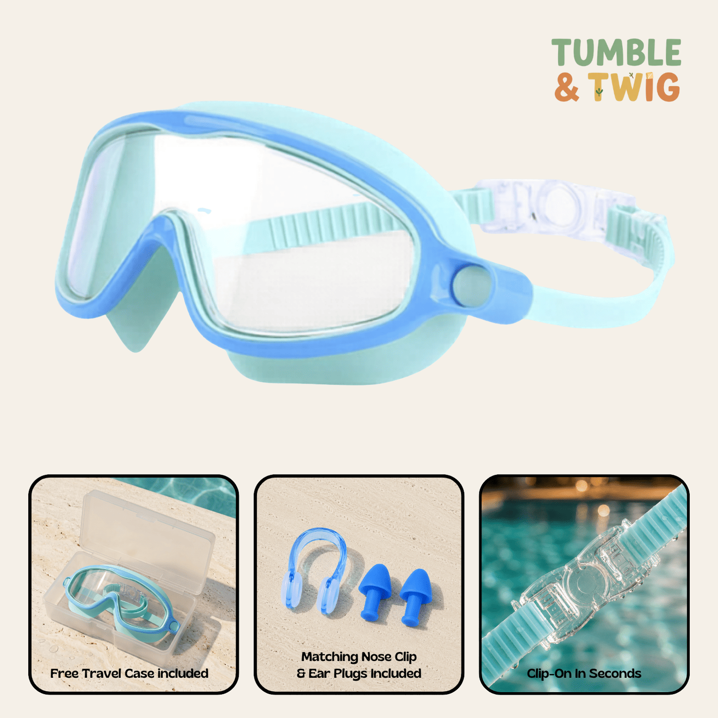 Tumble & Twig Clip-On Swim Goggles
