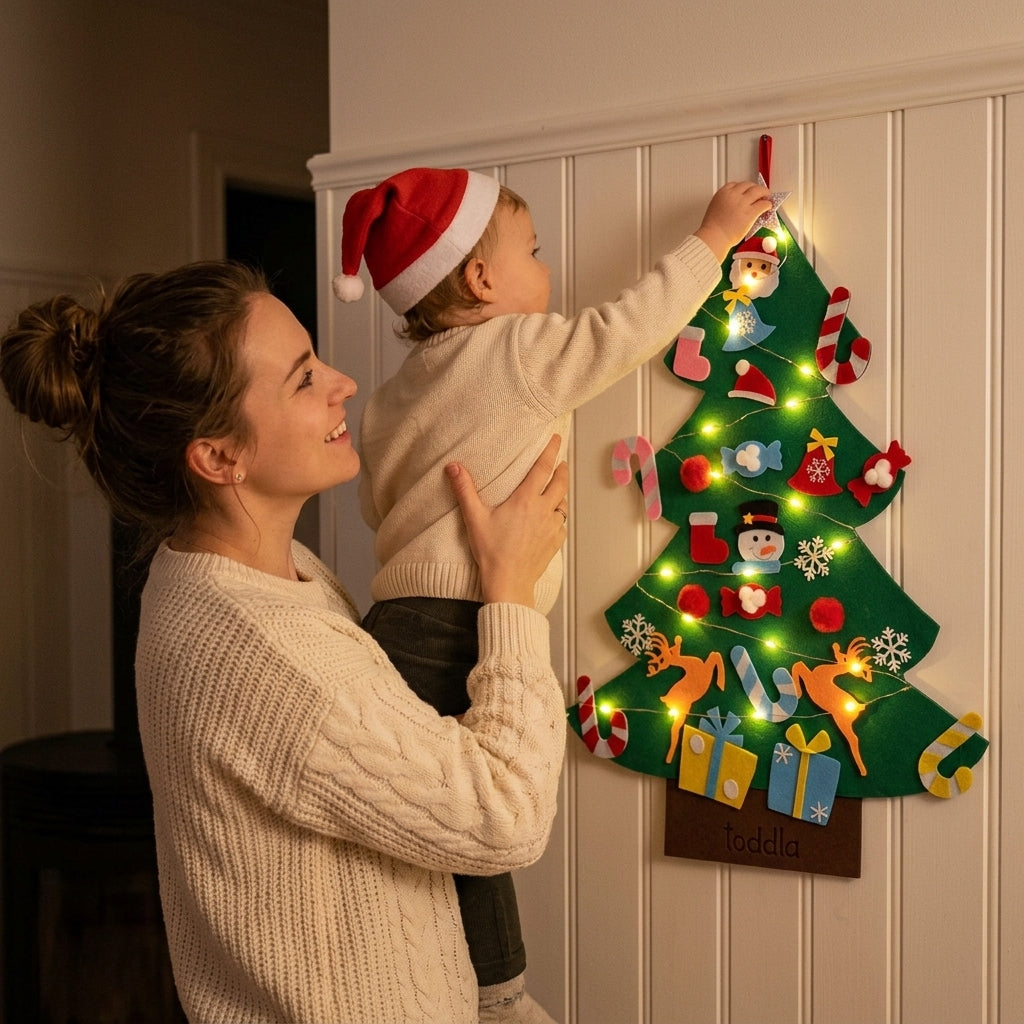 Felt Christmas Tree for Toddlers – Montessori Holiday Activity Set