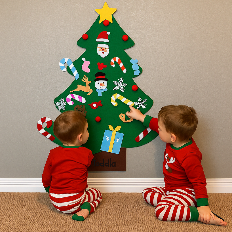 Felt Christmas Tree for Toddlers – Montessori Holiday Activity Set