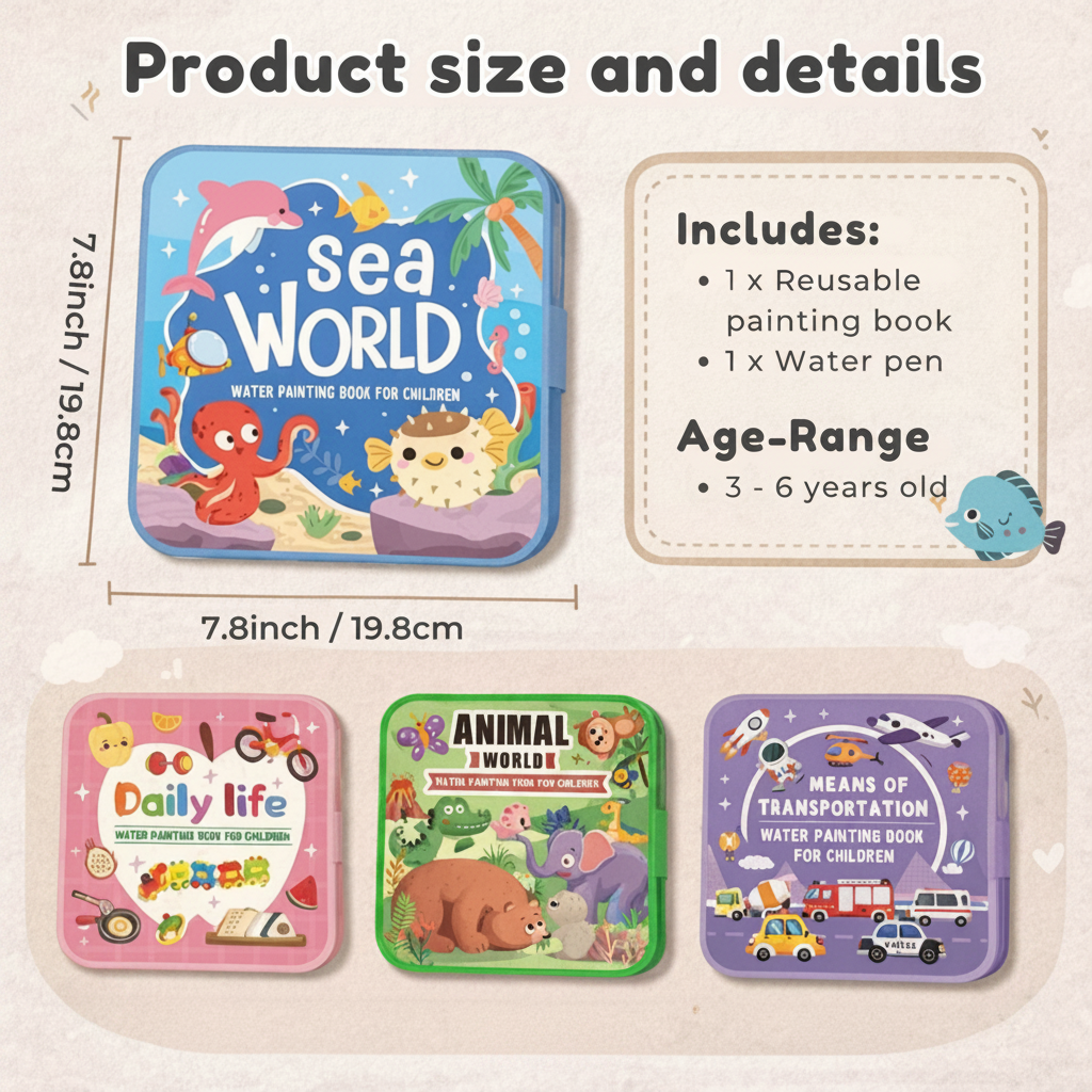Magic Water Coloring Book for Toddlers