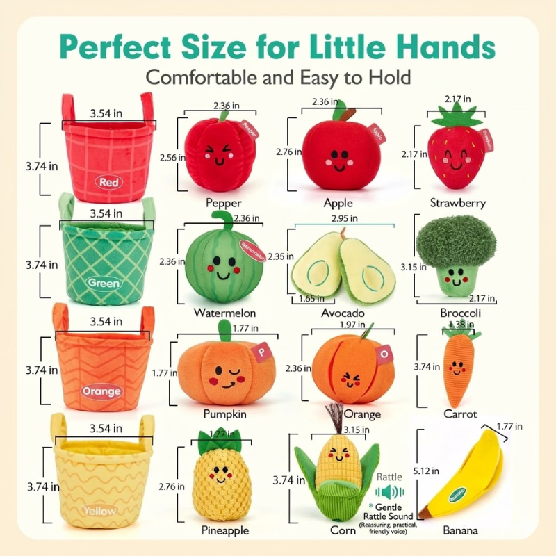 Tumble & Twig Sensory Fruits & Veggies Sorting Set