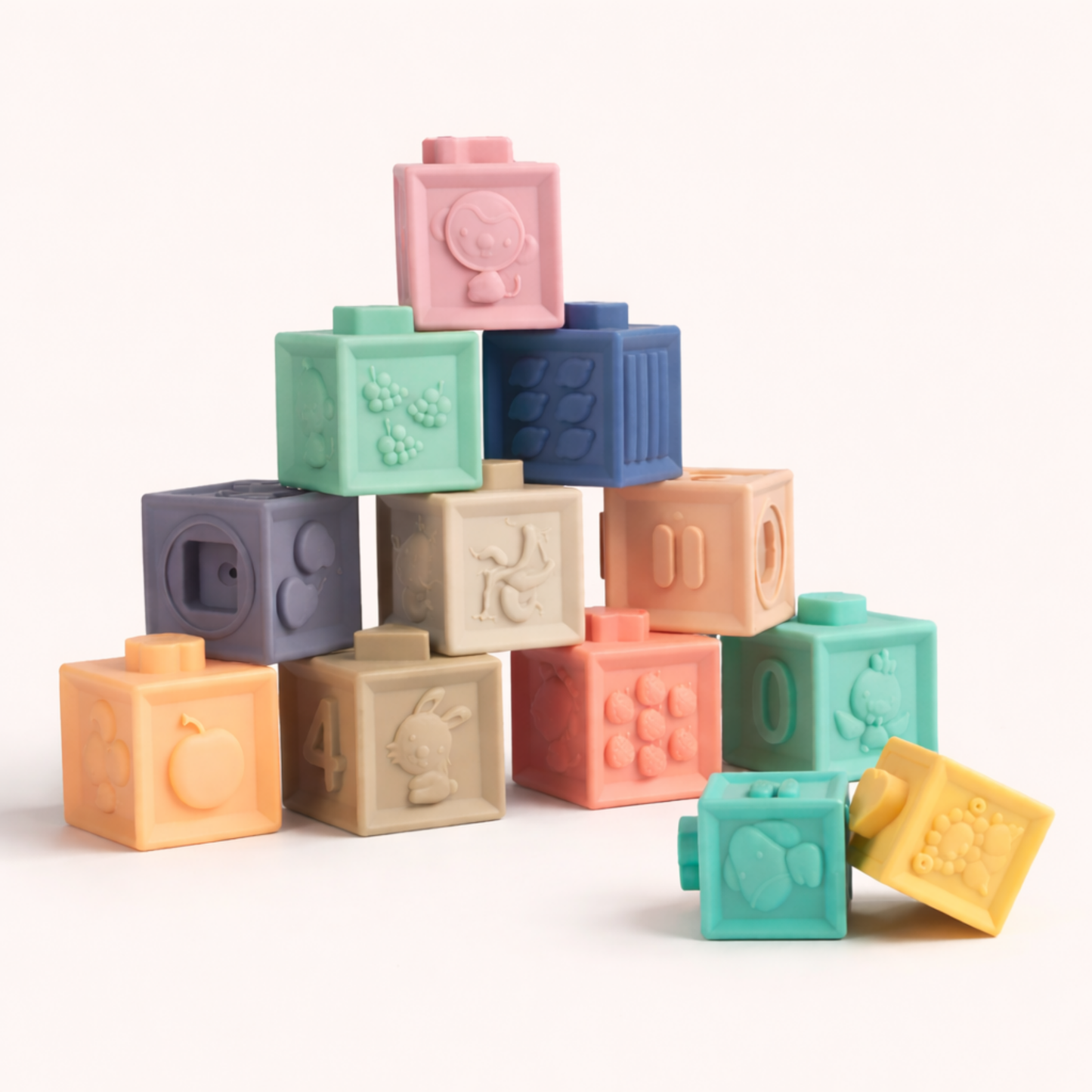 Soft Silicone Building Blocks for Babies