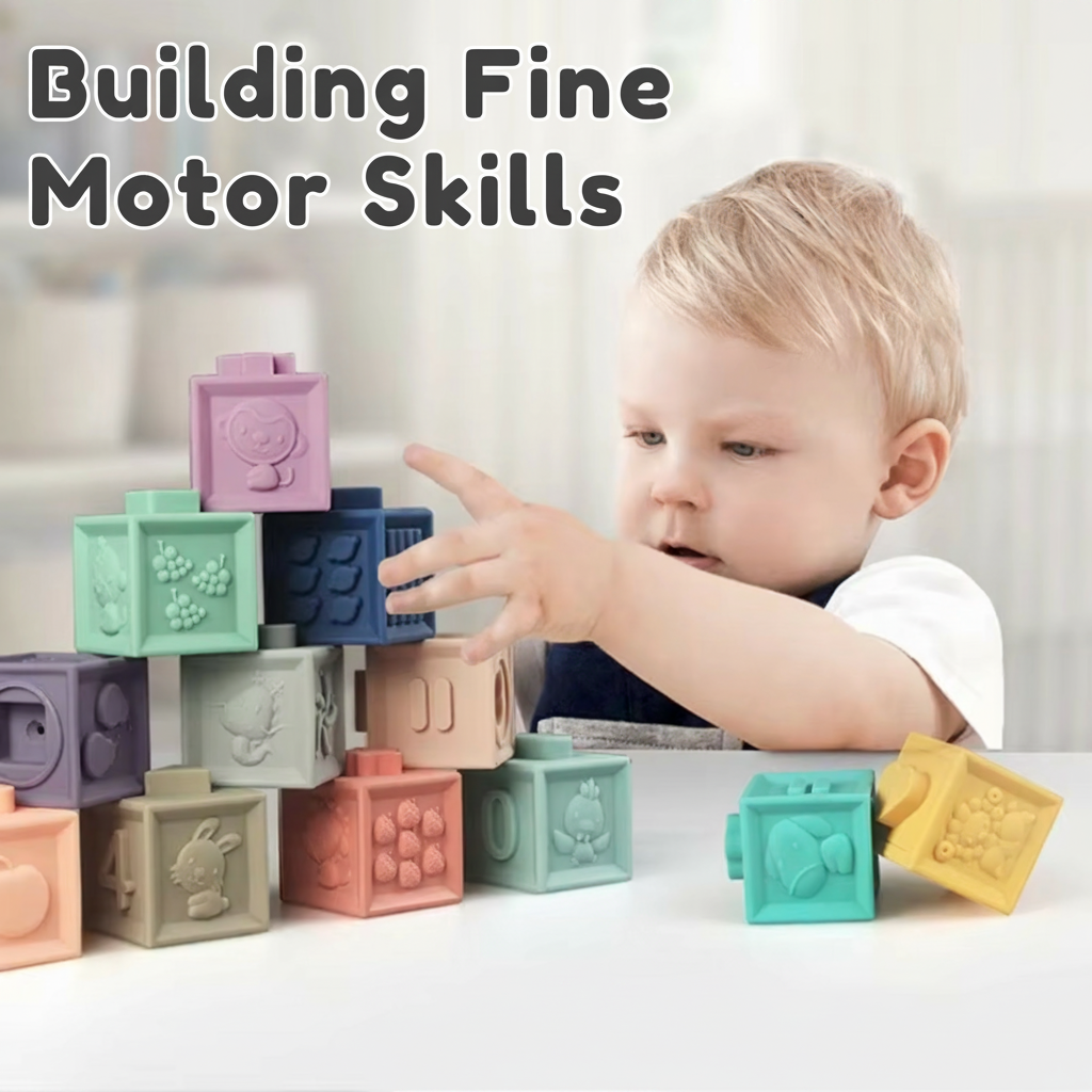 Soft Silicone Building Blocks for Babies