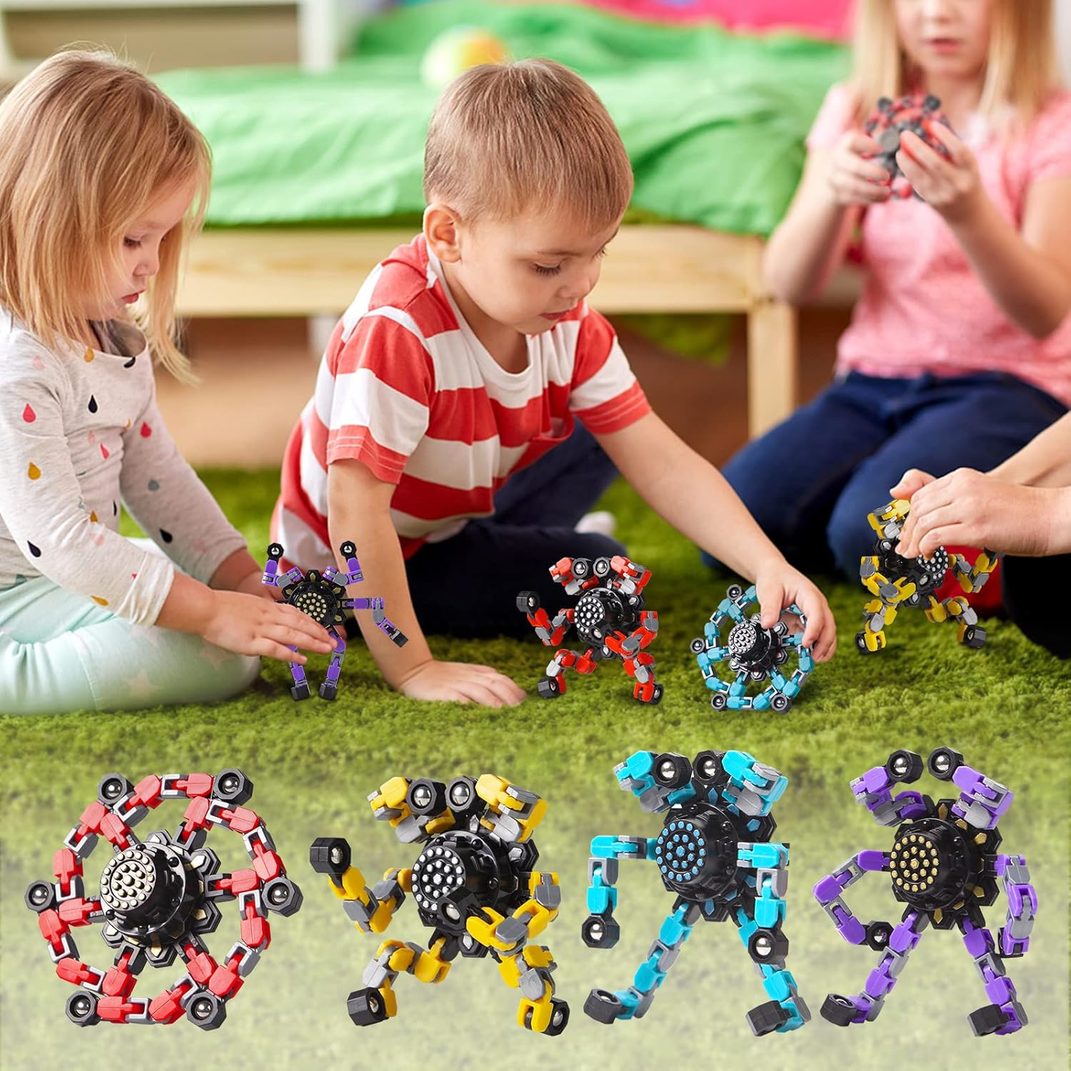 Tumble & Twig Transformer Fidget Spinners (4 Pack)