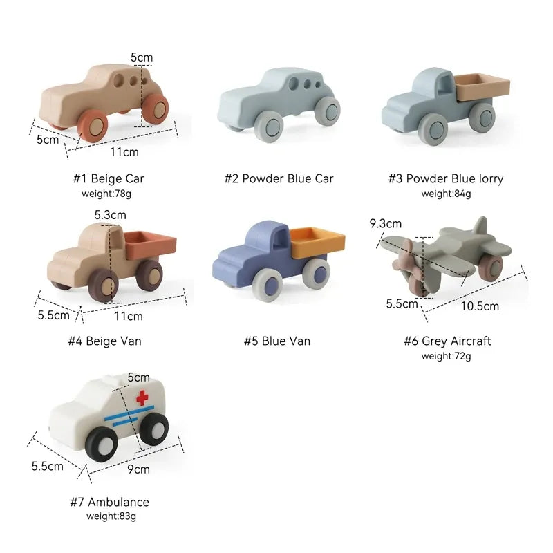 Silicone Mini Toy Cars – Soft & Squishy Vehicles for Little Hands