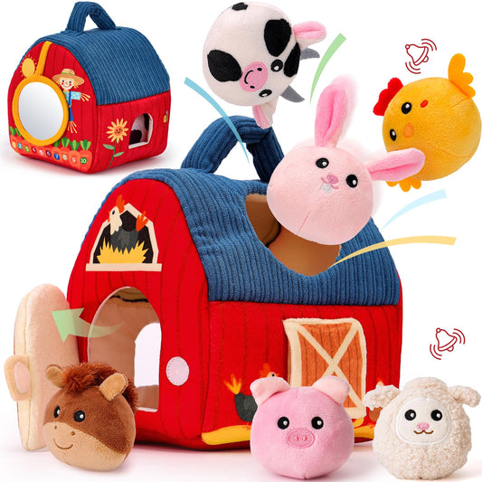 Montessori Farm Animal Soft Toy Set for Babies | 6–12 Months