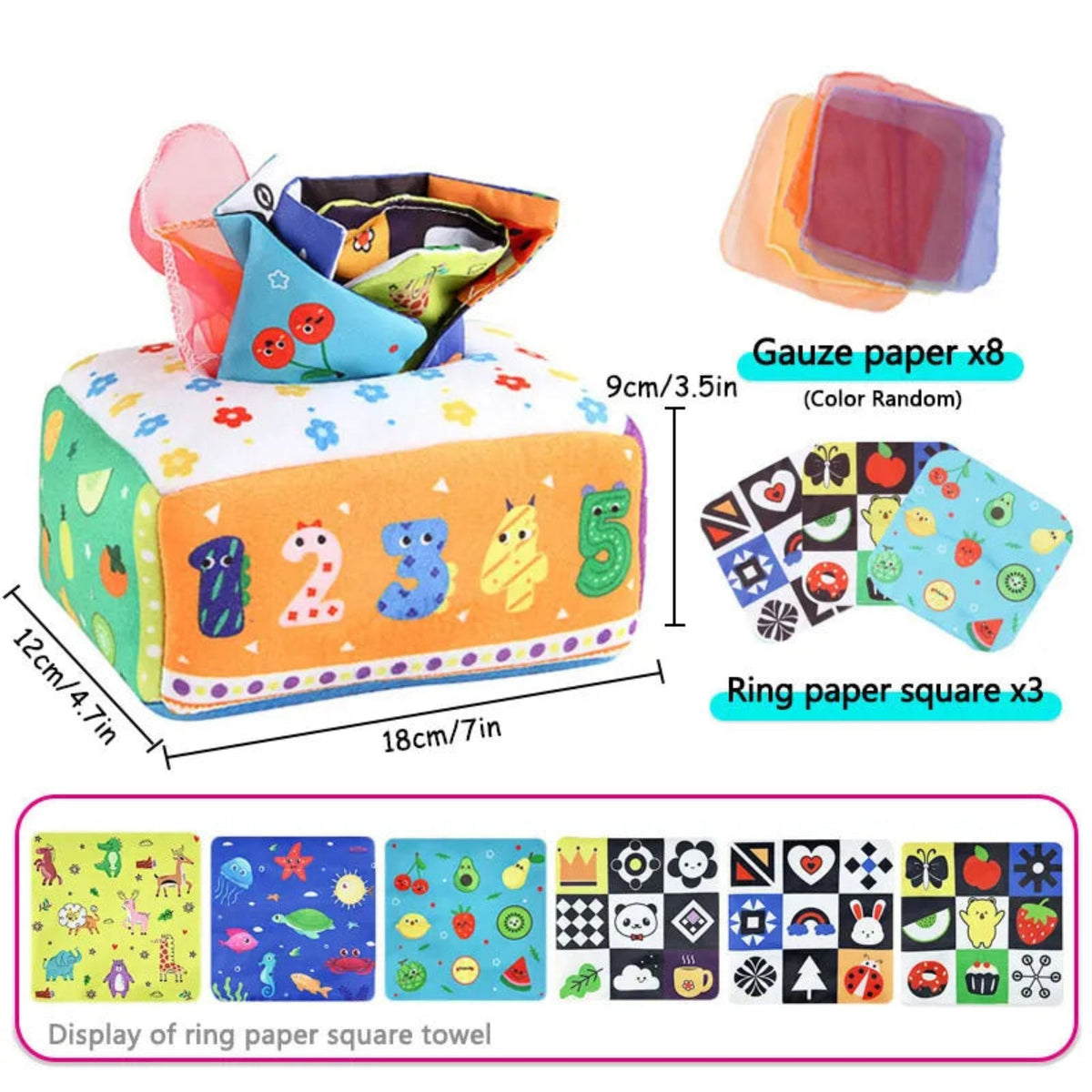 Montessori Baby Tissue Box – Sensory Learning Toy