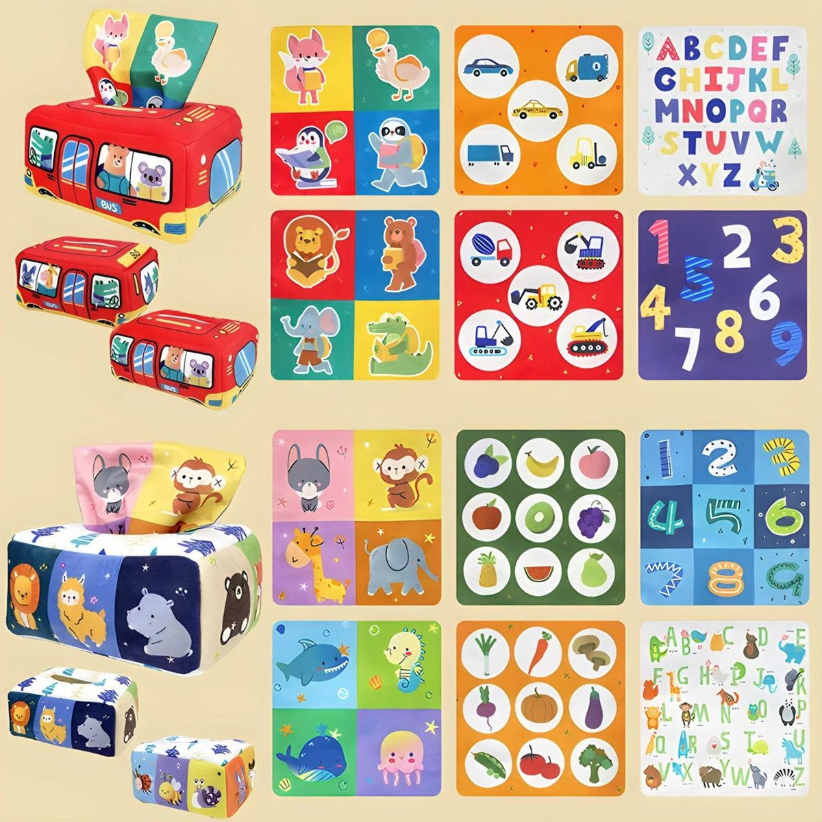 Montessori Baby Tissue Box – Sensory Learning Toy