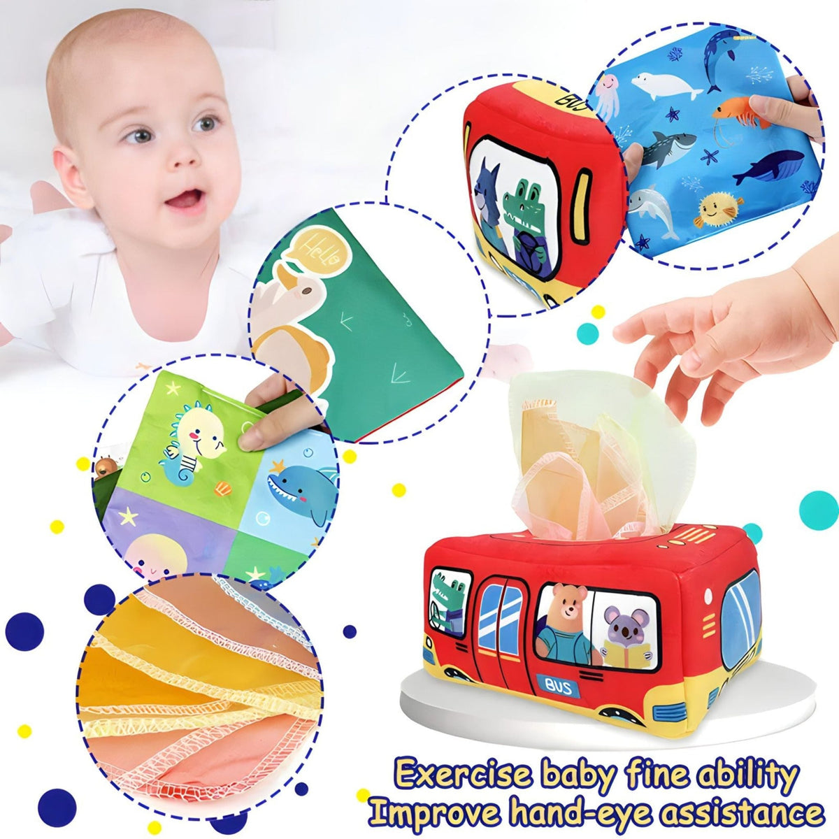Montessori Baby Tissue Box – Sensory Learning Toy