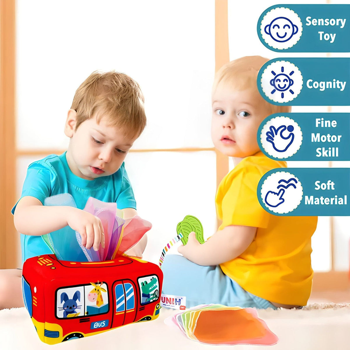 Montessori Baby Tissue Box – Sensory Learning Toy