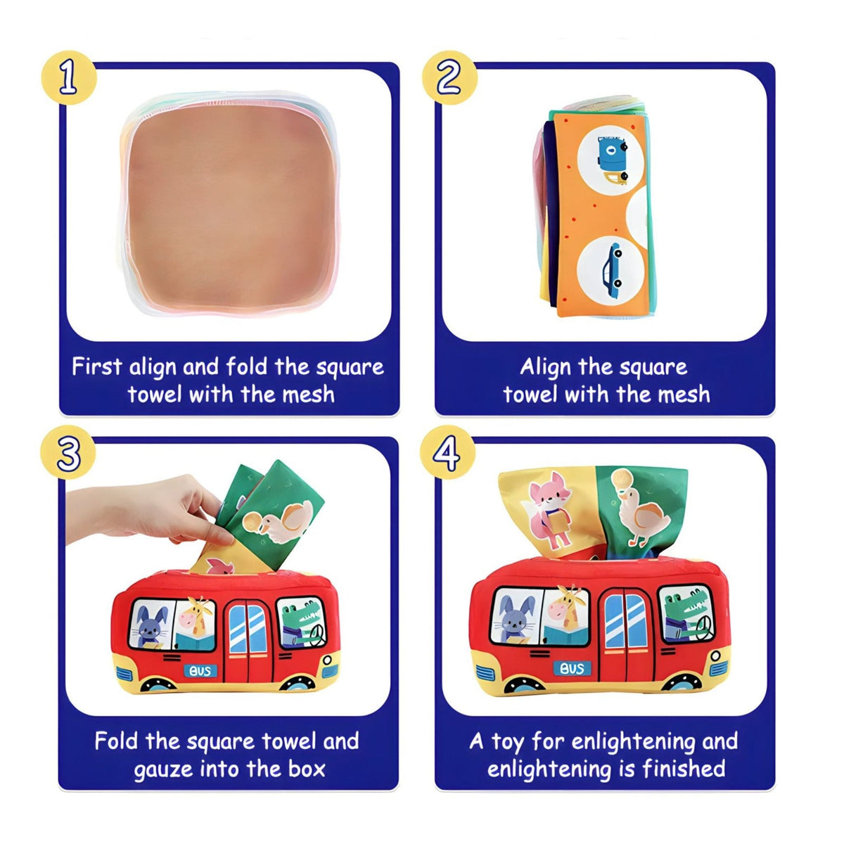 Montessori Baby Tissue Box – Sensory Learning Toy