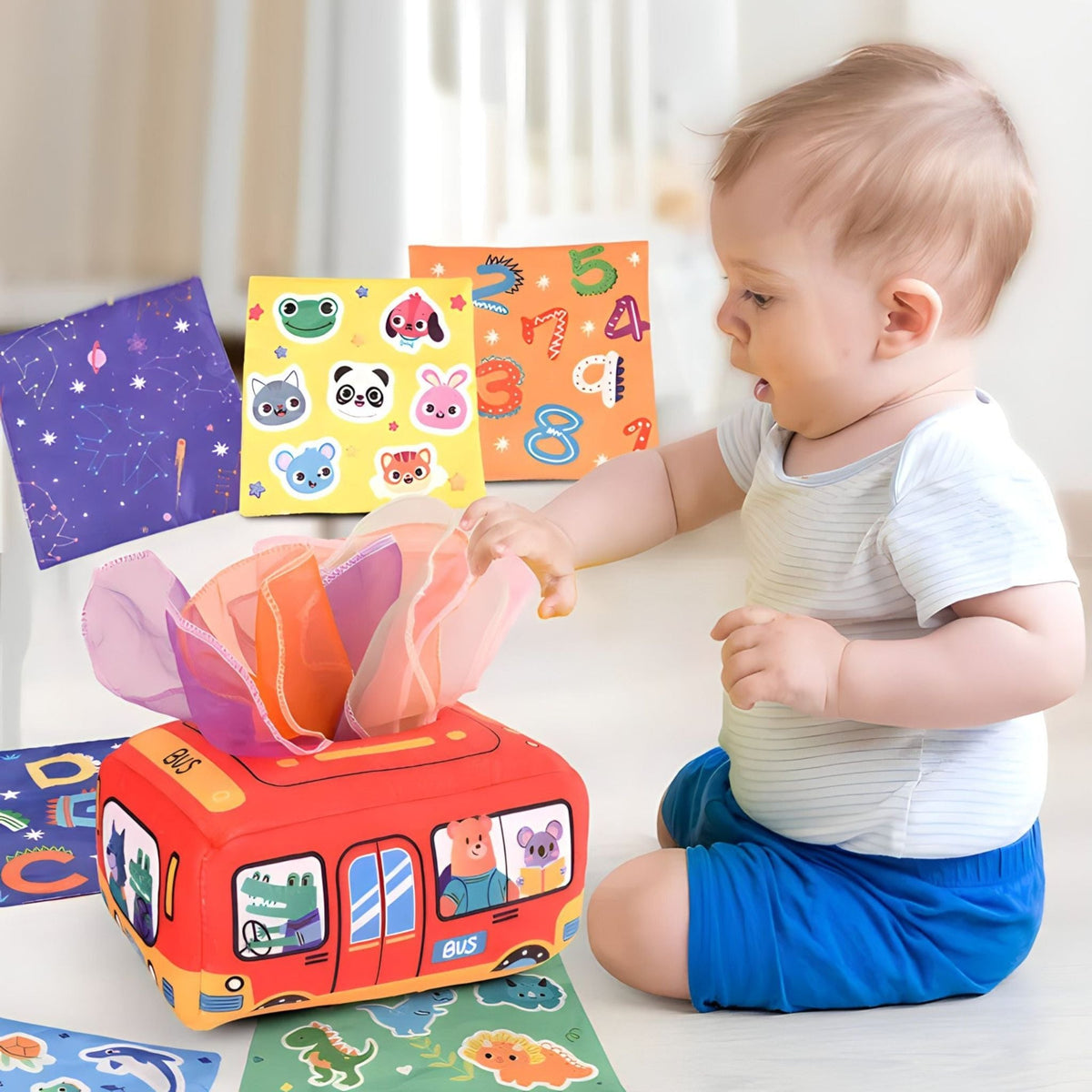 Montessori Baby Tissue Box – Sensory Learning Toy