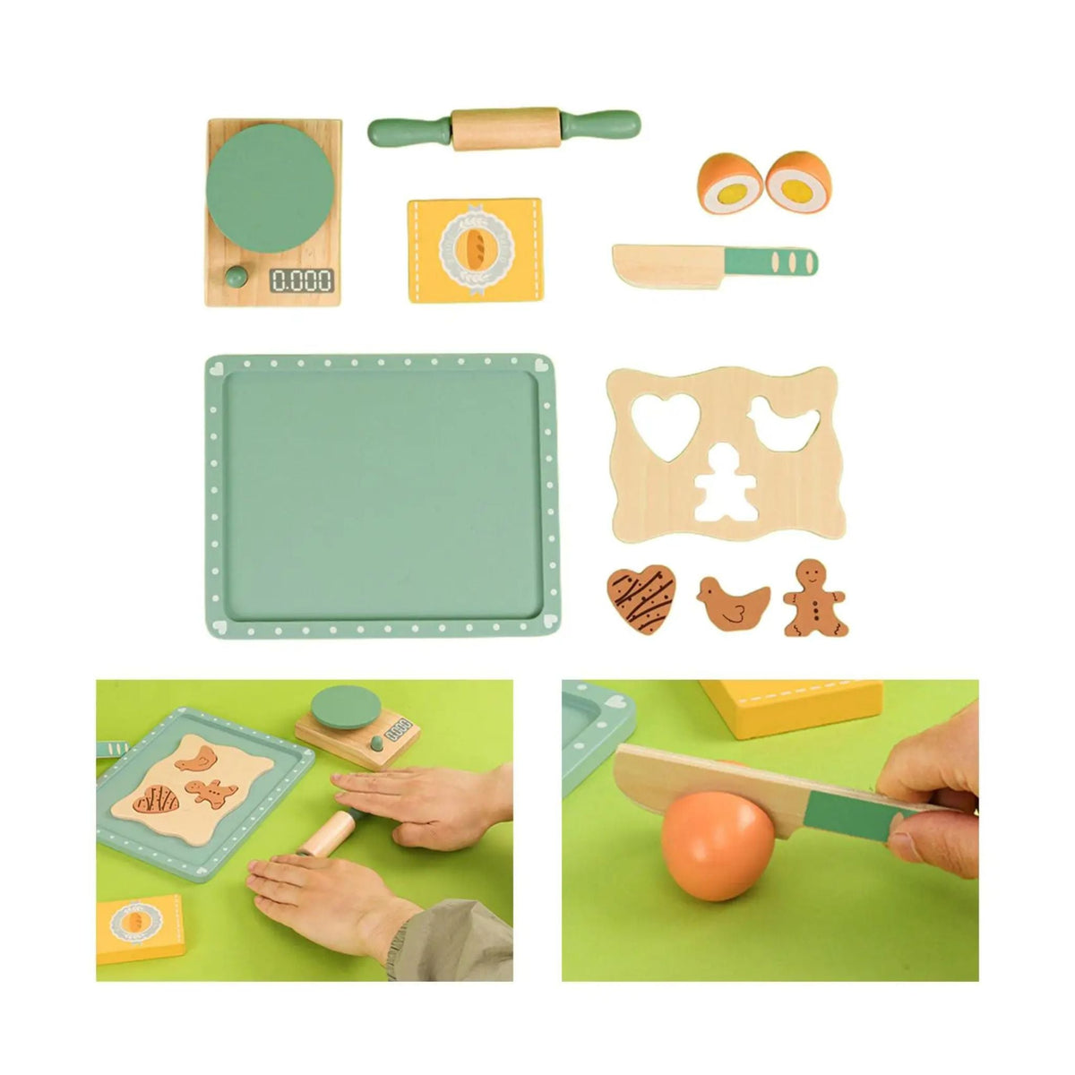 Montessori Cookie Baker Set – Wooden Pretend Baking Play Set